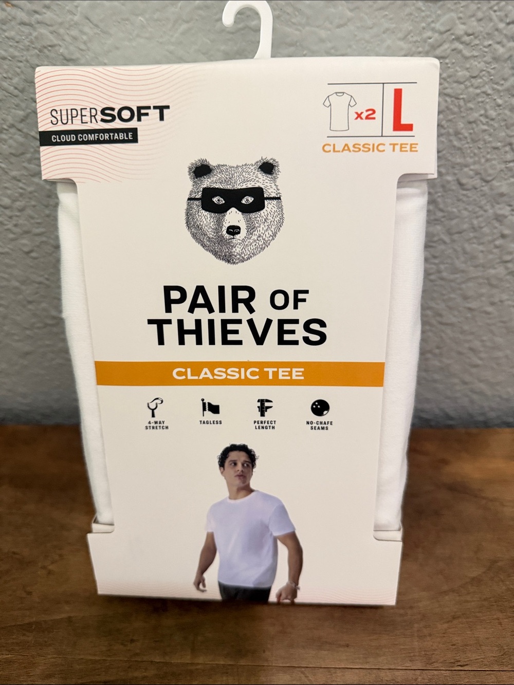 Pair of Thieves Classic Tees - White  2 pack size large (Men's)